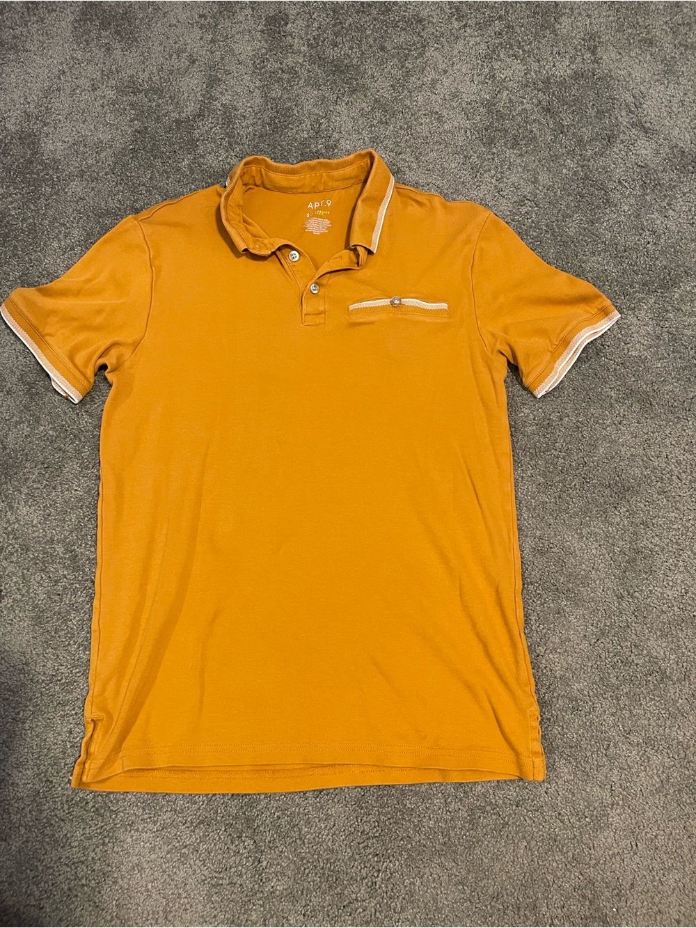 Apt. 9 Men's Mustard Orange Polo with White Trim